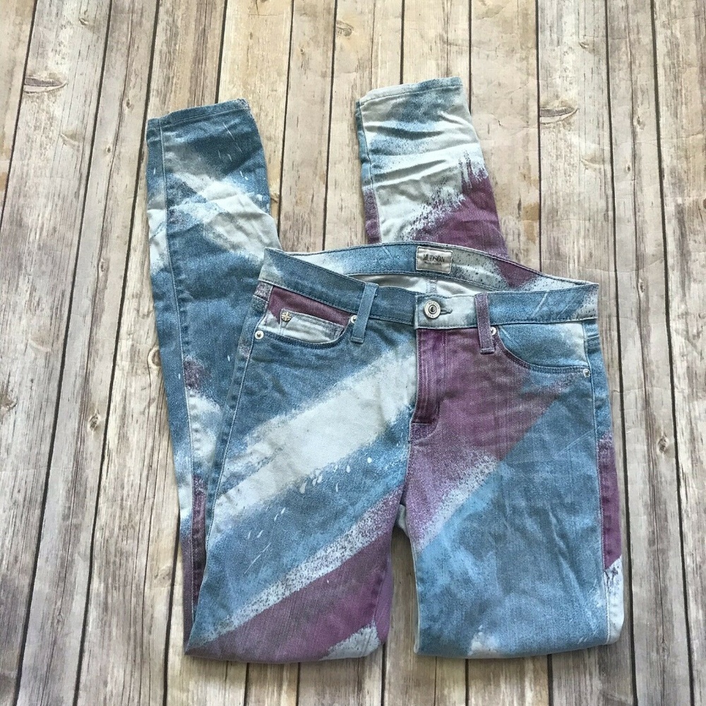 Hudson Super Skinny Jeans Nico Mid Rise 26 Paint